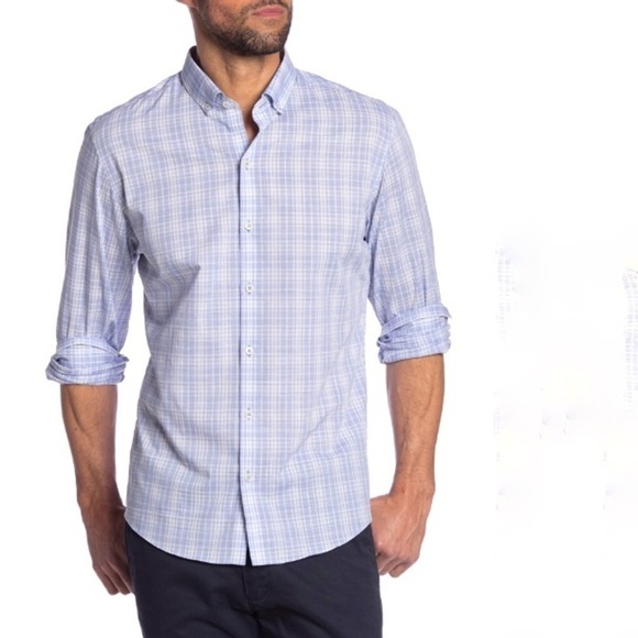 ZACHARY Prell Shirt Blue plaid dress long sleeve Cochran XS NWT - Picture 3 of 12